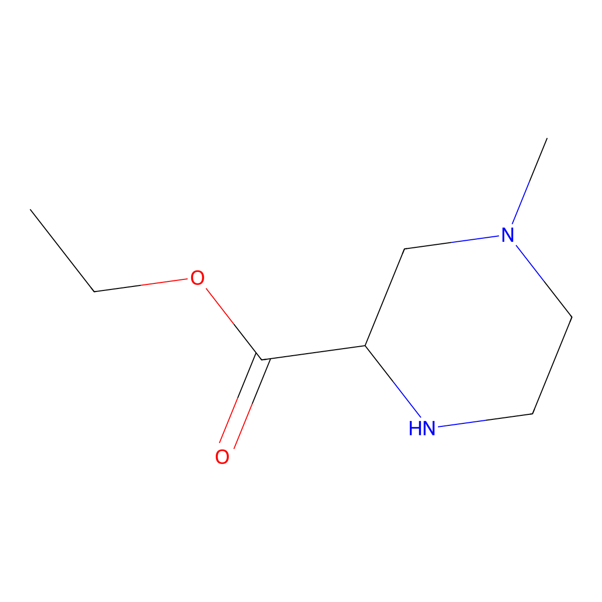 Ethyl 4-methylpiperazine-2-carboxylate molecular structure, CAS 63285-60-9