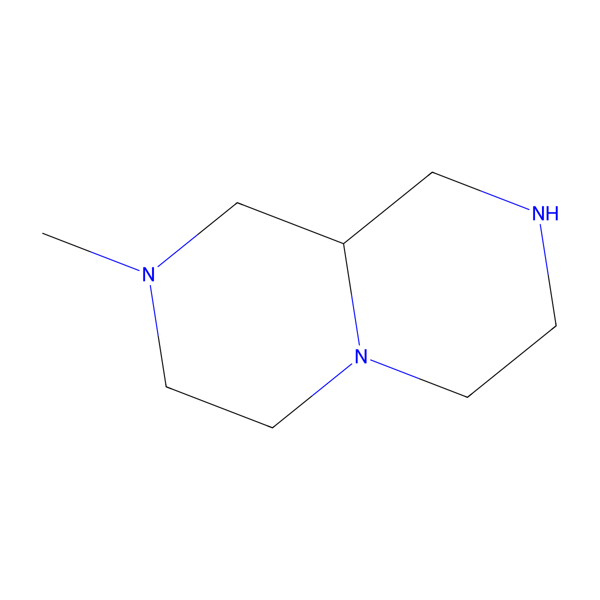 2-methyloctahydro-2H-pyrazino[1,2-a]pyrazine molecular structure, CAS 63285-62-1