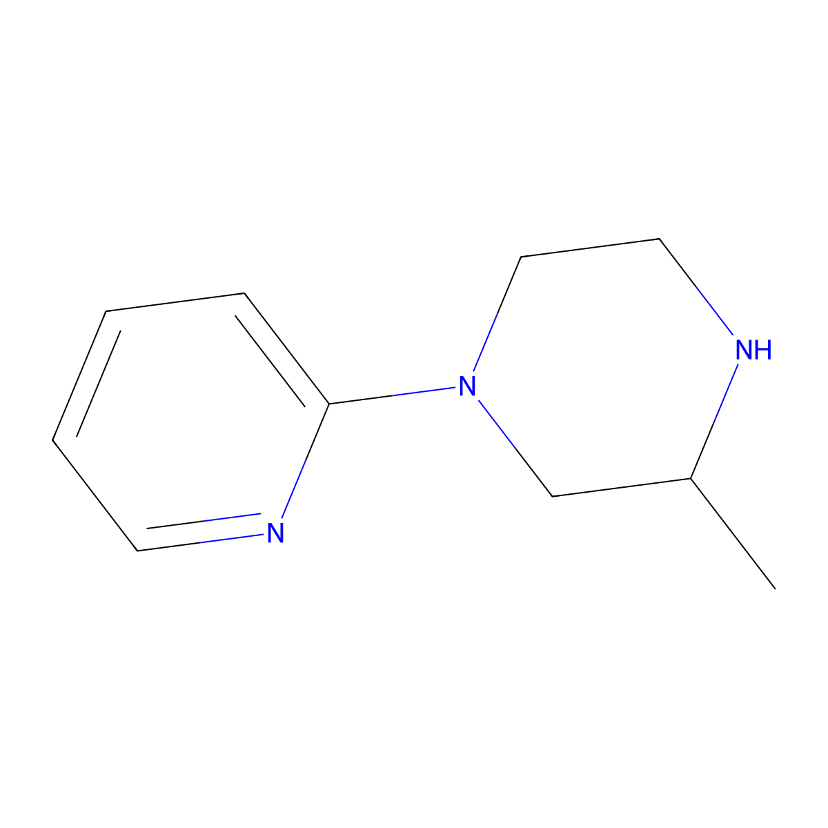 3-Methyl-1-pyridin-2-yl-piperazine molecular structure, CAS 63286-11-3