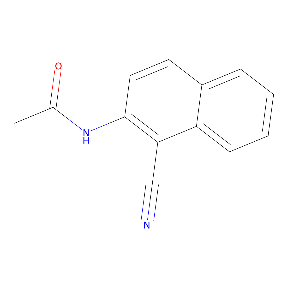 N-(1-cyano-2-naphthyl)acetamide molecular structure, CAS 6329-24-4