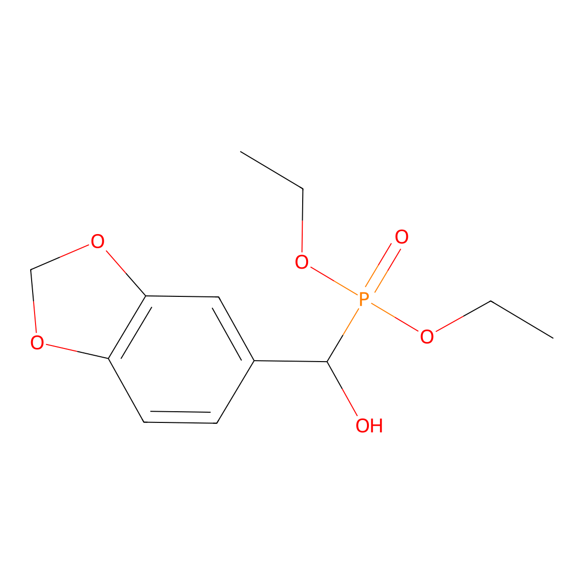 1,3-Benzodioxol-5-yl(diethoxyphosphoryl)methanol molecular structure, CAS 6329-56-2