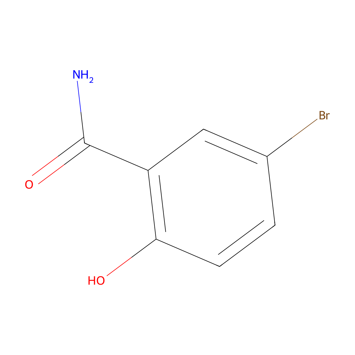 5-Bromosalicylamide molecular structure, CAS 6329-74-4