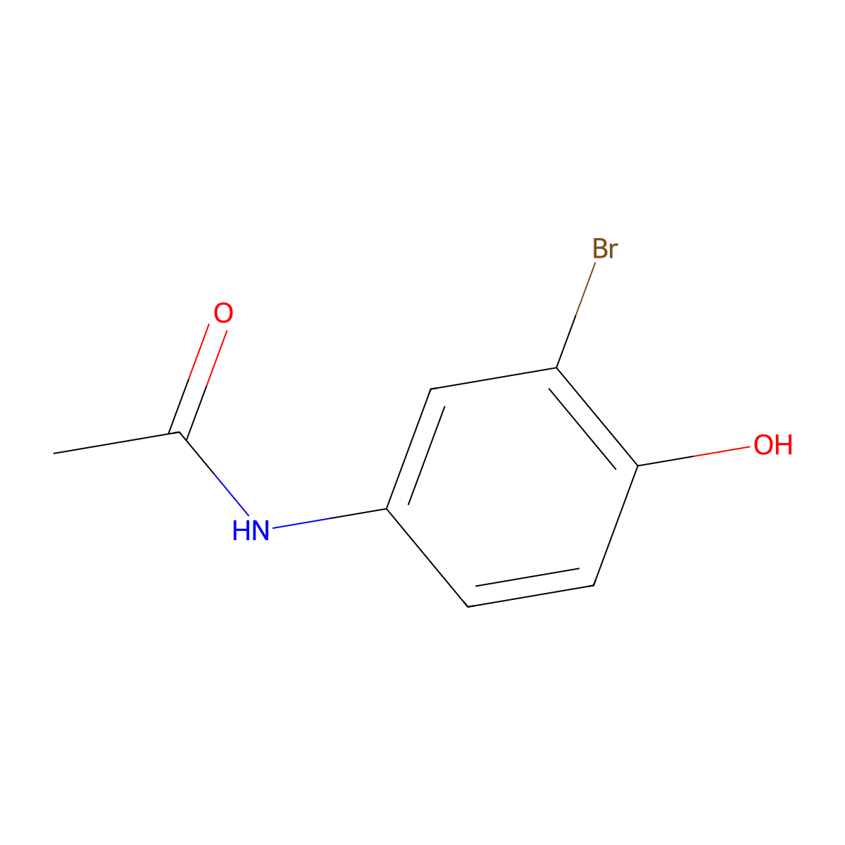 n-(3-Bromo-4-hydroxyphenyl)acetamide molecular structure, CAS 6329-78-8