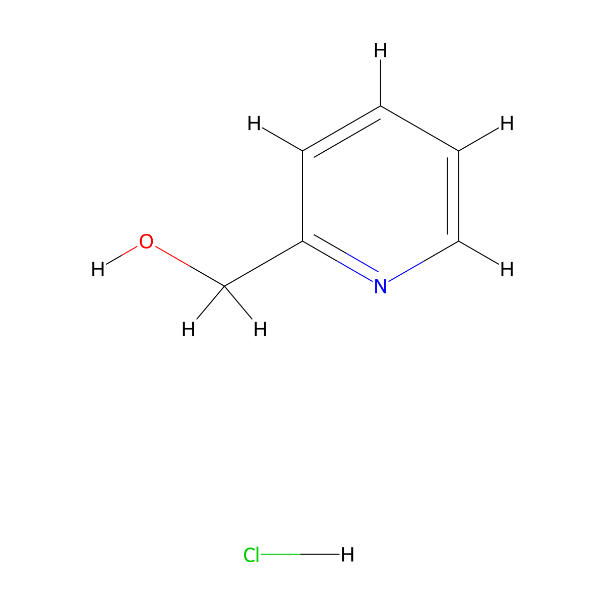 2-Pyridinemethanol hydrochloride molecular structure, CAS 6329-89-1