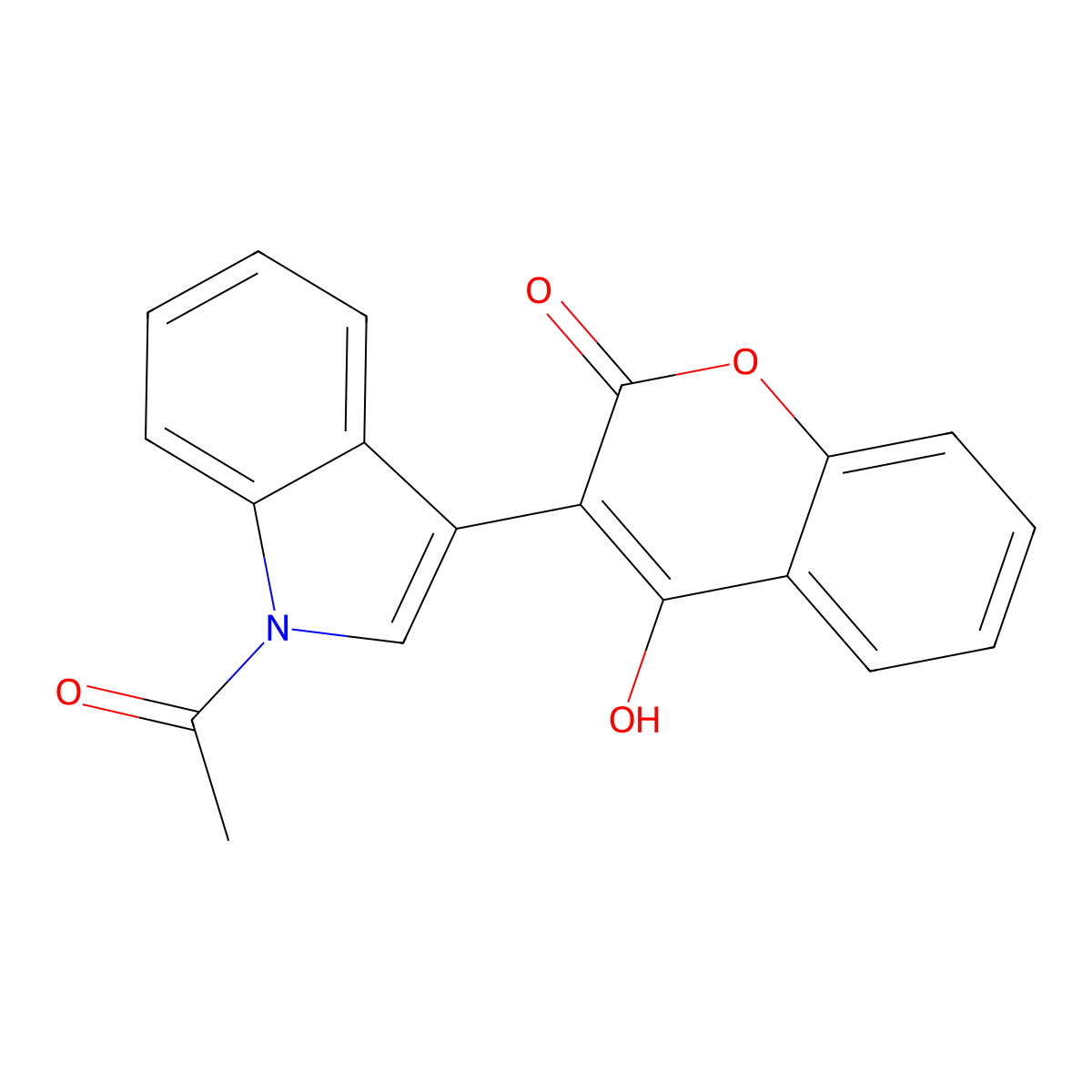 3-(1-Acetyl-1h-indol-3-yl)-4-hydroxy-2h-chromen-2-one molecular structure, CAS 63291-66-7