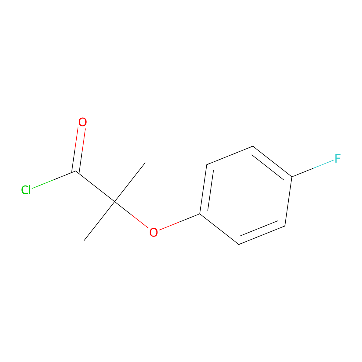 2-(4-Fluorophenoxy)-2-methylpropanoyl chloride molecular structure, CAS 63294-10-0