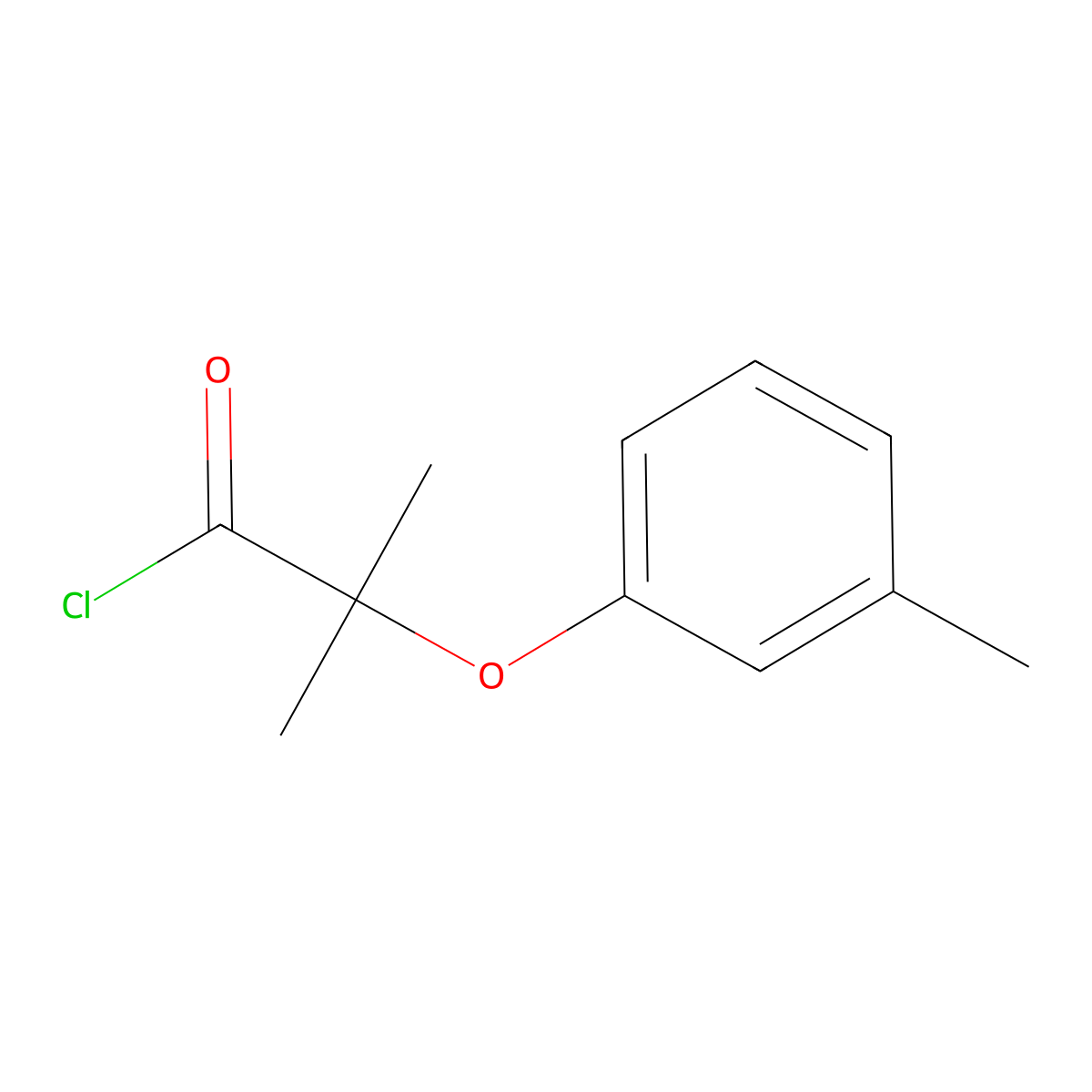 2-Methyl-2-(3-methylphenoxy)propanoyl chloride molecular structure, CAS 63294-13-3
