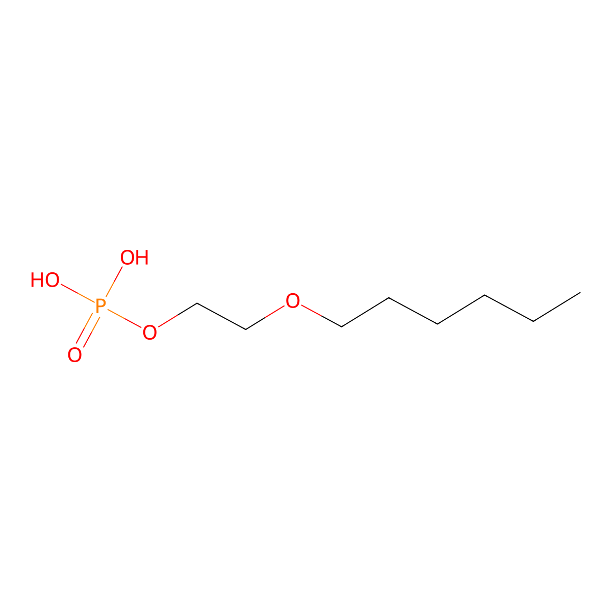 Ethanol, 2-(hexyloxy)-, 1-(dihydrogen phosphate) molecular structure, CAS 63294-54-2