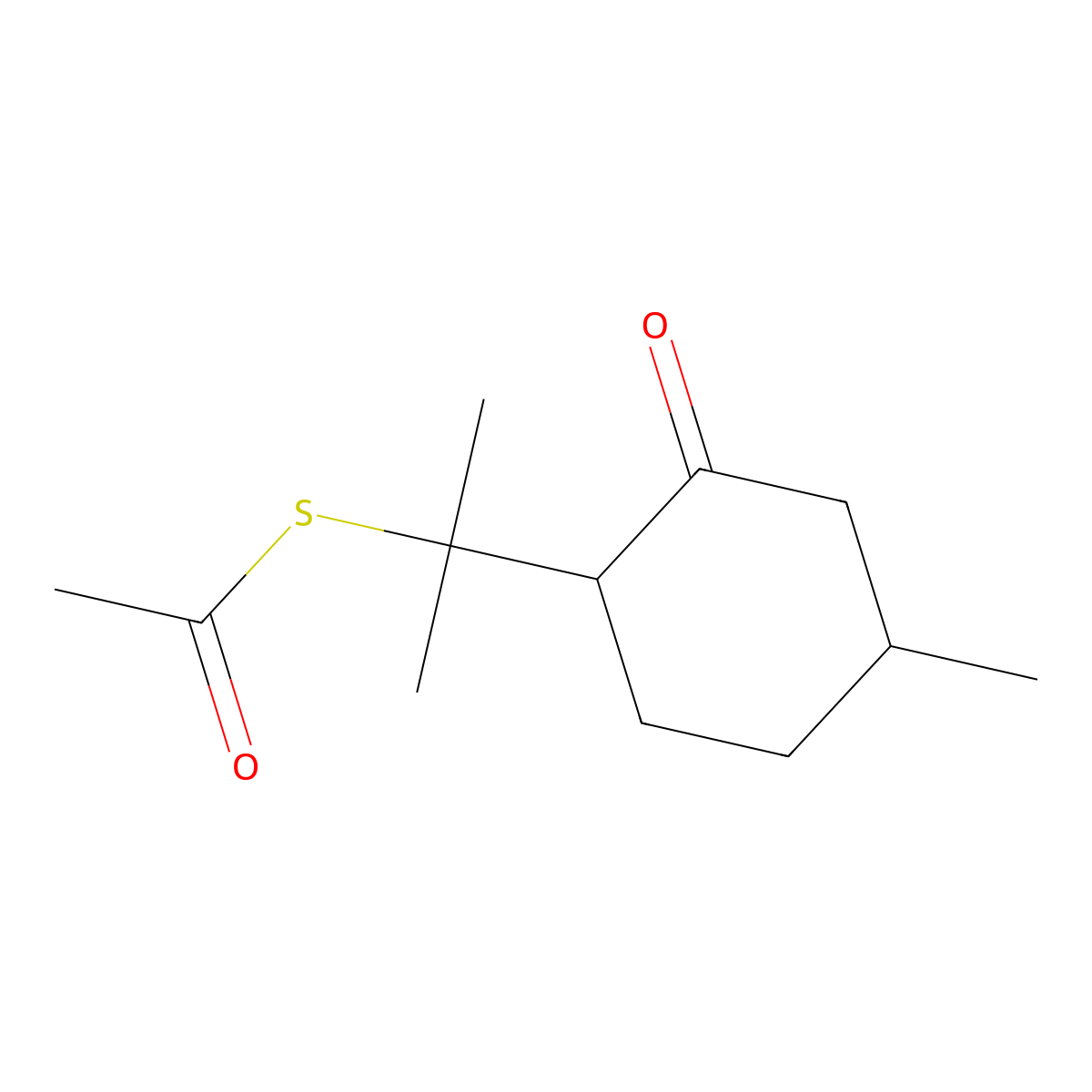 Ethanethioic acid, S-1-methyl-1-(methyloxocyclohexyl)ethyl ester molecular structure, CAS 63299-27-4
