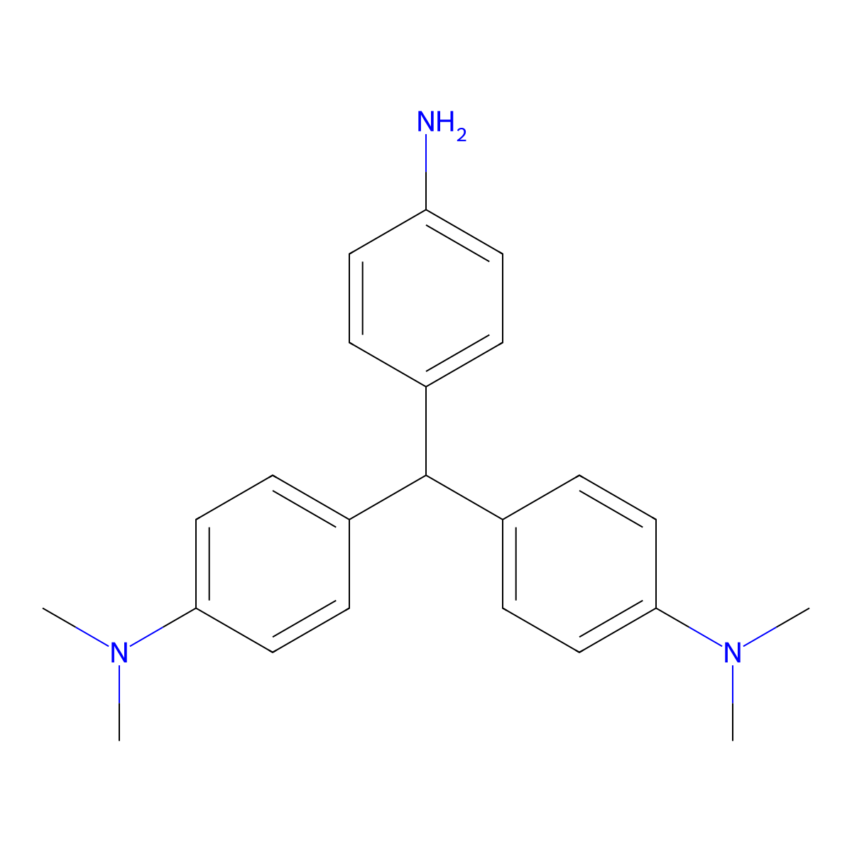 4,4'-((4-aminophenyl)methylene)bis(N,N-dimethylaniline) molecular structure, CAS 633-02-3