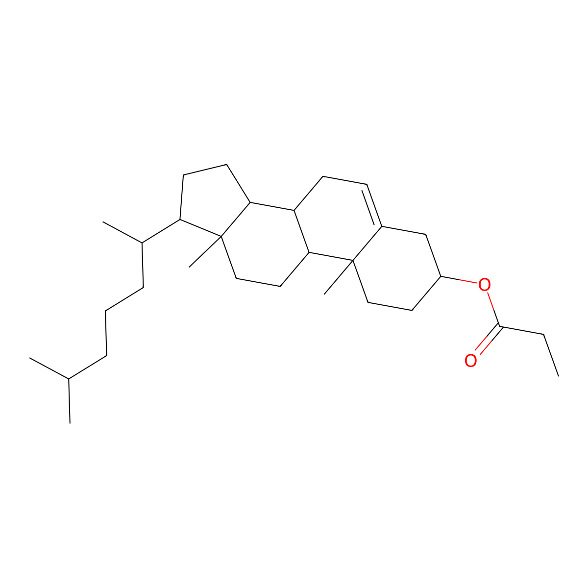 Cholest-5-en-3-ol (3beta)-, 3-propanoate molecular structure, CAS 633-31-8