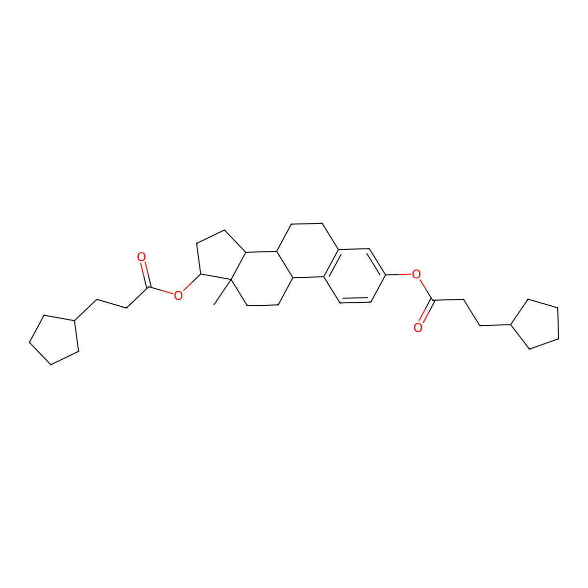 Estra-1,3,5(10)-triene-3,17beta-diol bis(cyclopentanepropionate) molecular structure, CAS 633-36-3