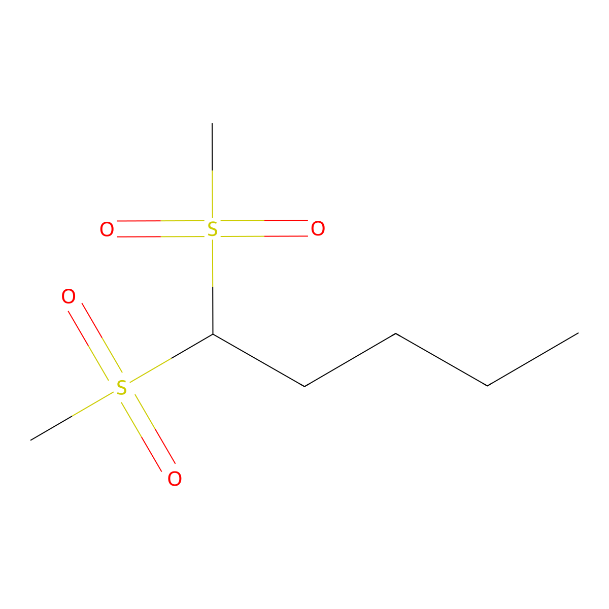 1,1-Bis(methylsulfonyl)pentane molecular structure, CAS 6330-38-7