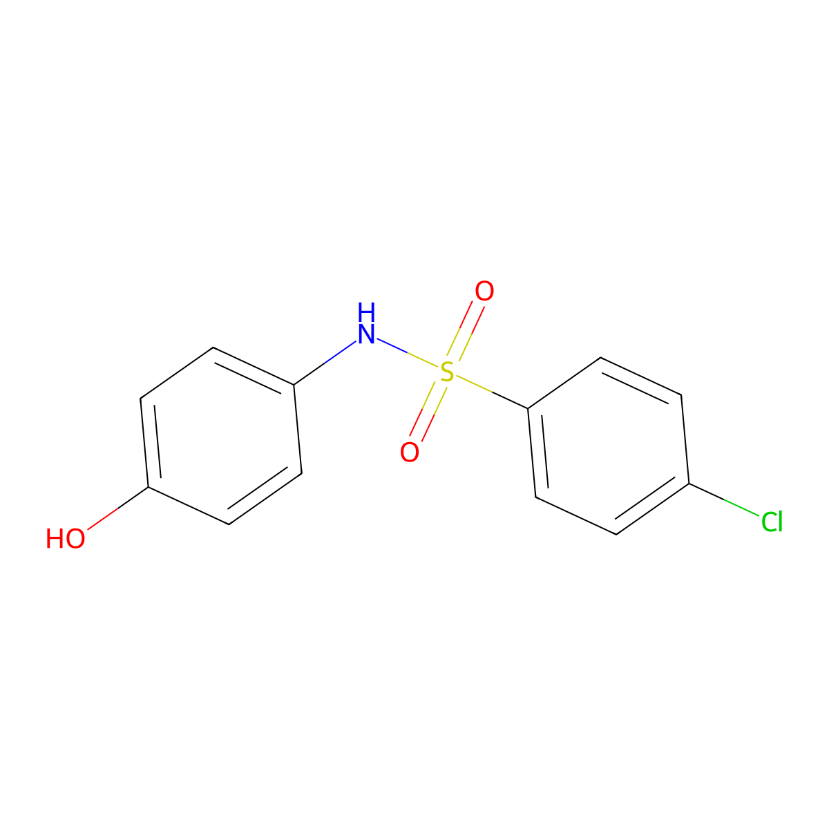 4-chloro-N-(4-hydroxyphenyl)benzenesulfonamide molecular structure, CAS 63301-13-3