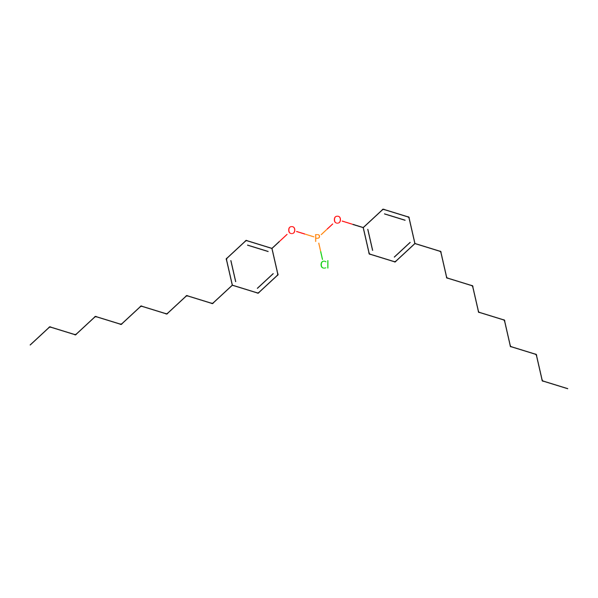 Bis(4-nonylphenyl) phosphorochloridite molecular structure, CAS 63302-49-8