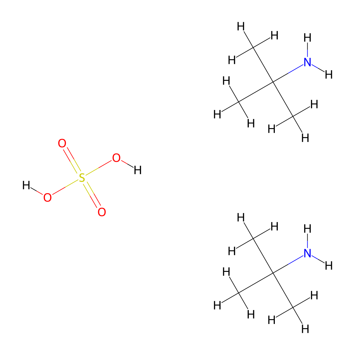 2-Propanamine, 2-methyl-, sulfate (2:1) molecular structure, CAS 63302-54-5