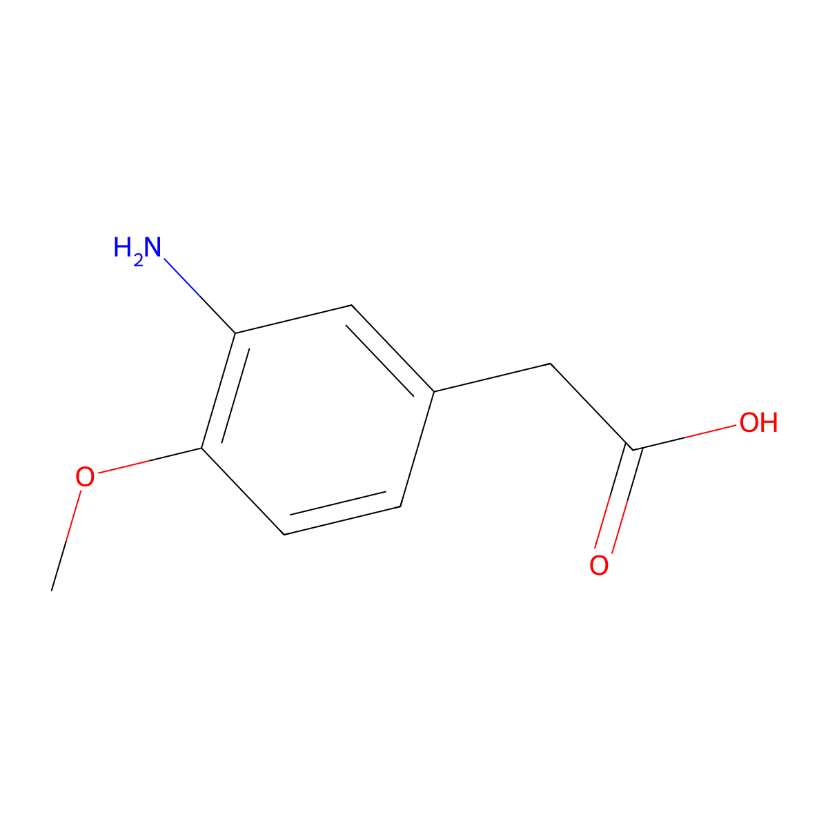 2-(3-Amino-4-methoxyphenyl)acetic acid molecular structure, CAS 63304-81-4