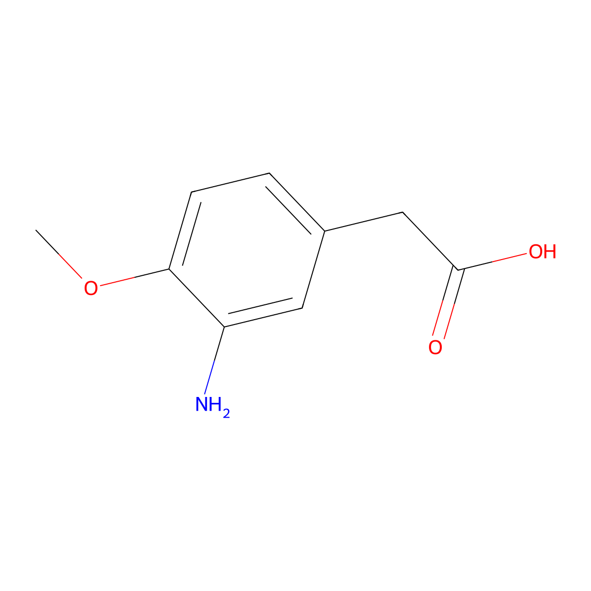 2-(3-Amino-4-methoxyphenyl)acetic acid molecular structure, CAS 63304-81-4