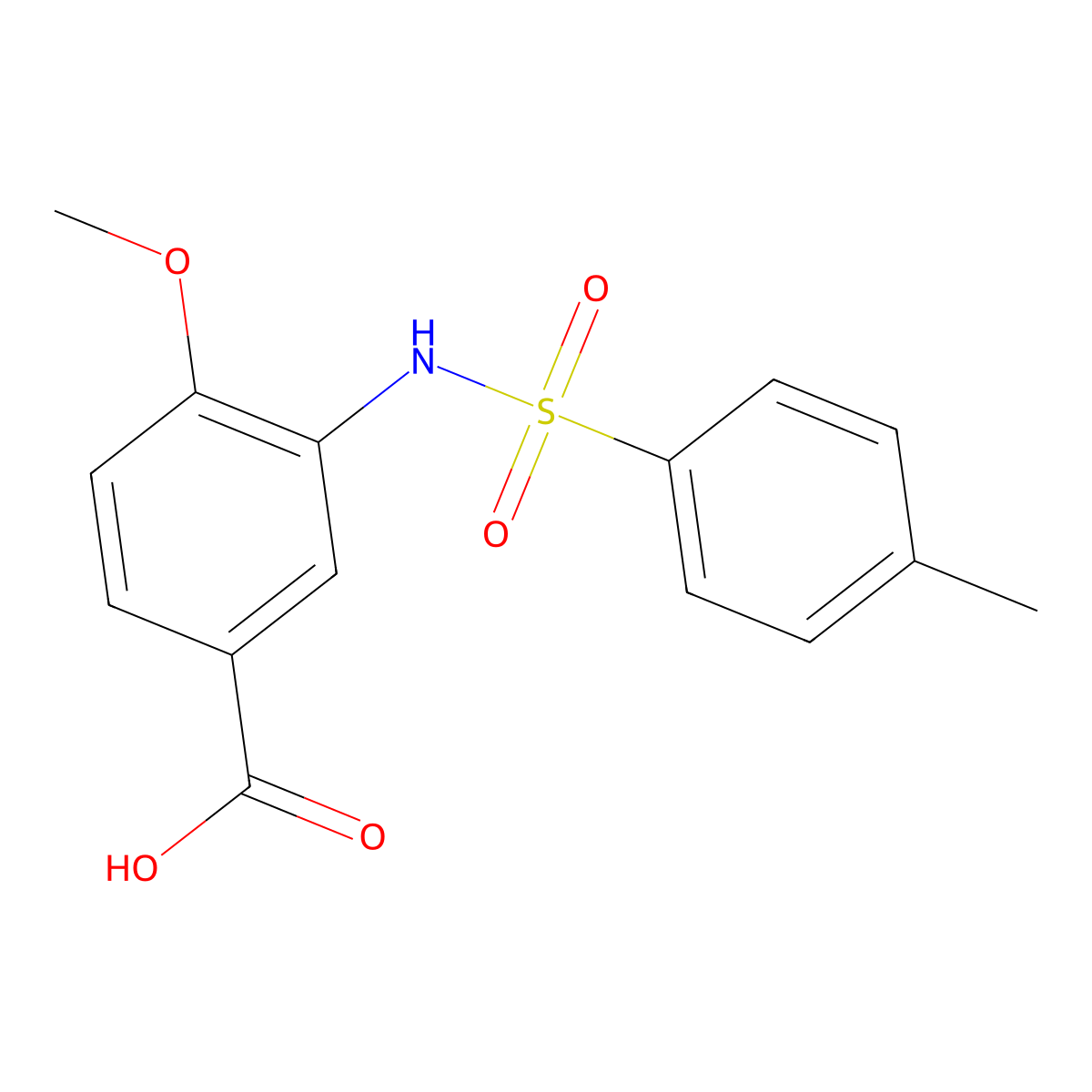 4-Methoxy-3-{[(4-methylphenyl)sulfonyl]amino}benzoic acid molecular structure, CAS 63304-89-2