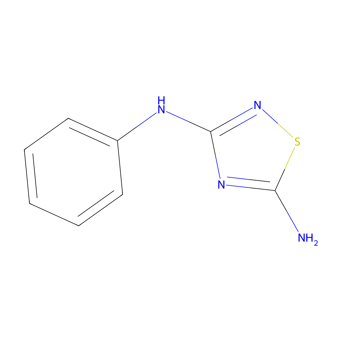 N~3~-phenyl-1,2,4-thiadiazole-3,5-diamine molecular structure, CAS 63305-83-9