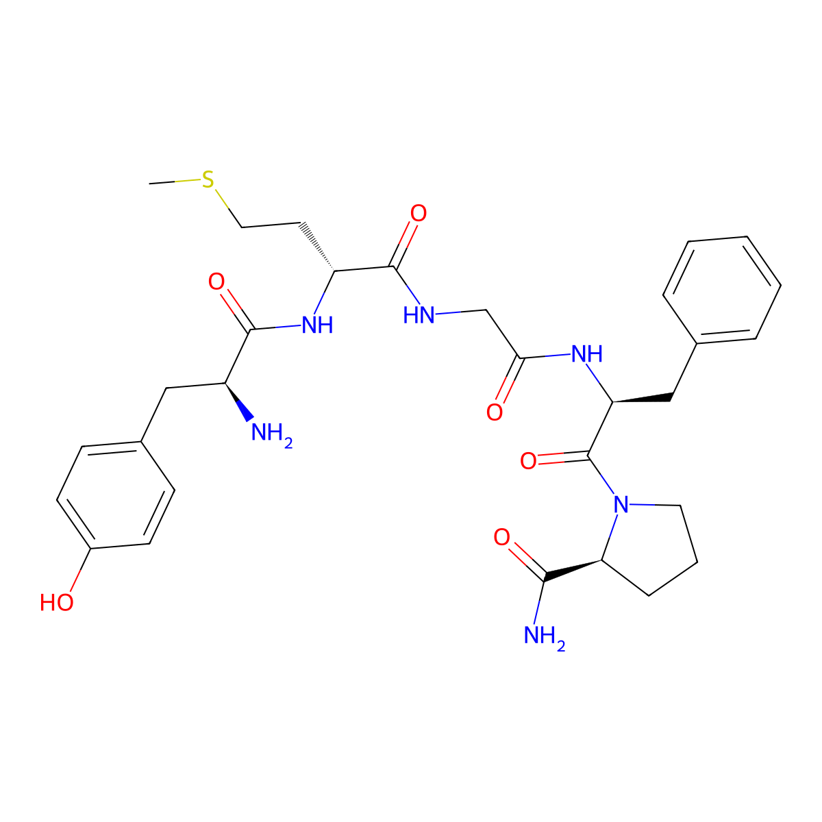 enkephalin, Met(2)-ProNH2(5)- molecular structure, CAS 63307-63-1