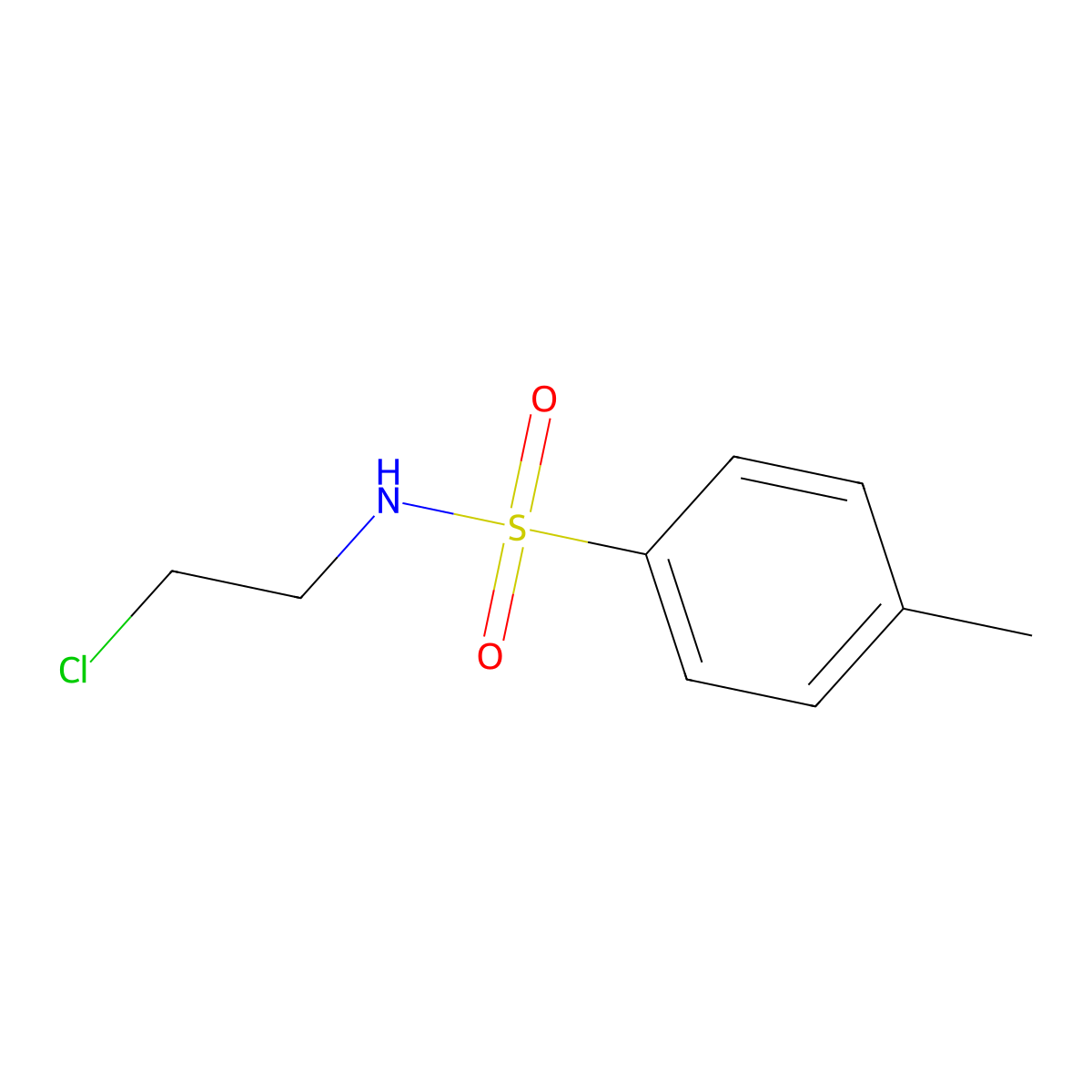 N-(2-chloroethyl)-4-methylbenzenesulfonamide molecular structure, CAS 6331-00-6