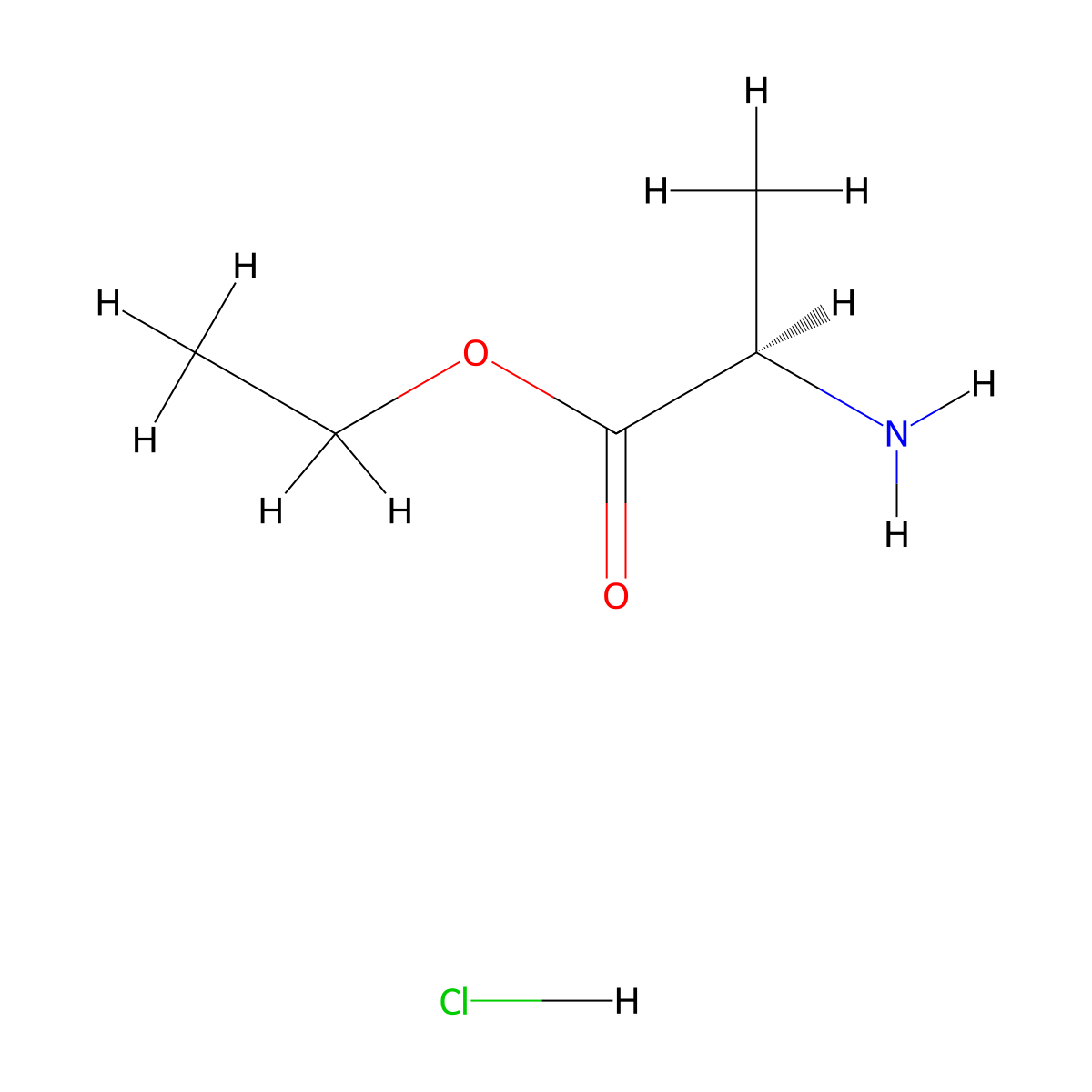 (R)-Ethyl 2-amino-propionate hydrochloride molecular structure, CAS 6331-09-5