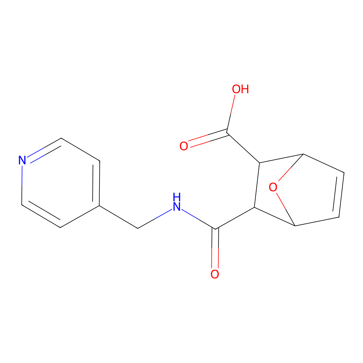 7-Oxabicyclo[2.2.1]hept-5-ene-2-carboxylic acid, 3-[[(4-pyridinylmethyl)amino]carbonyl]- molecular structure, CAS 6331-44-8