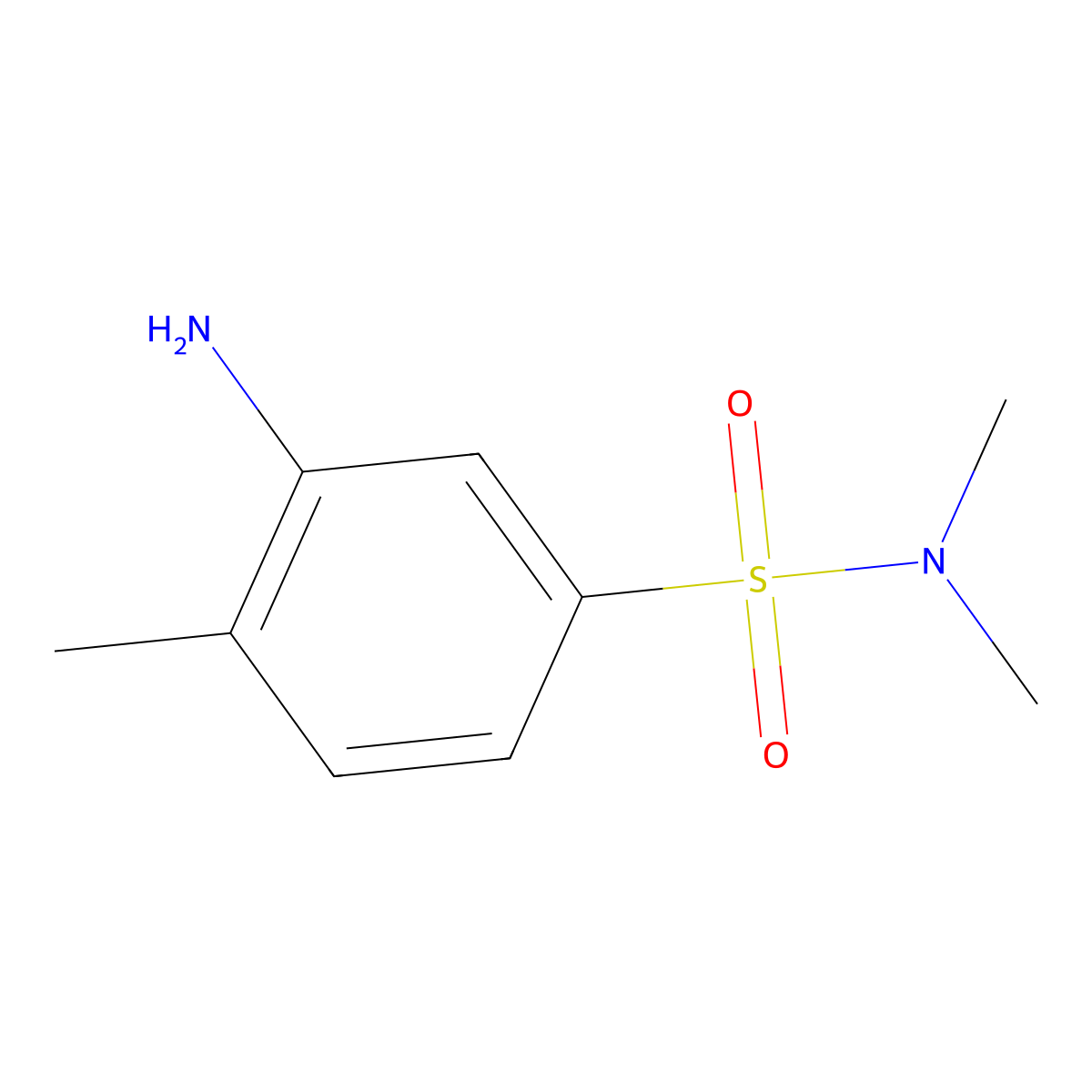 2-amino-N,N-dimethyltoluene-4-sulphonamide molecular structure, CAS 6331-68-6