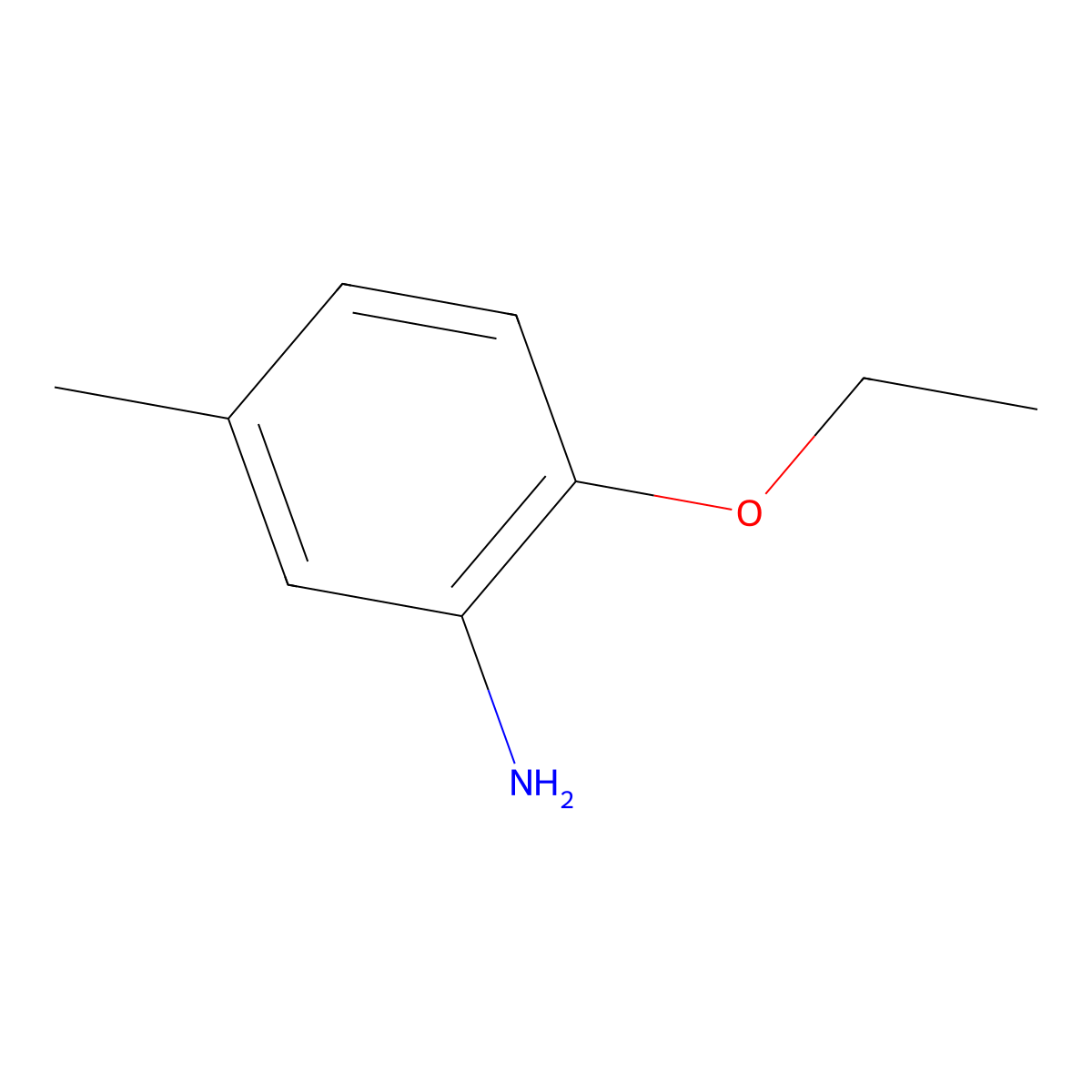 2-Ethoxy-5-methylaniline molecular structure, CAS 6331-70-0