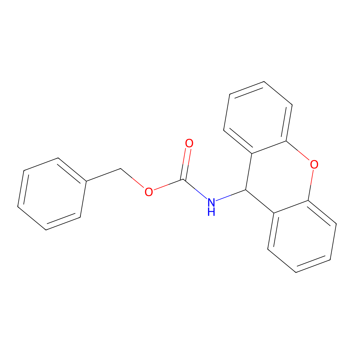 benzyl 9H-xanthen-9-ylcarbamate molecular structure, CAS 6331-77-7