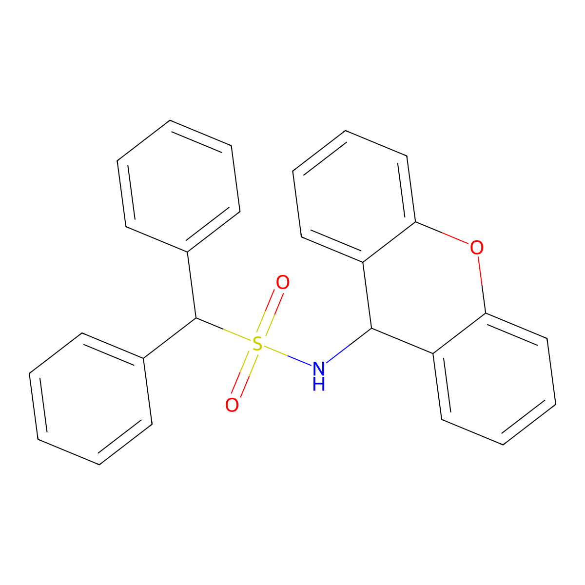 1,1-Diphenyl-n-(9h-xanthen-9-yl)methanesulfonamide molecular structure, CAS 6331-89-1