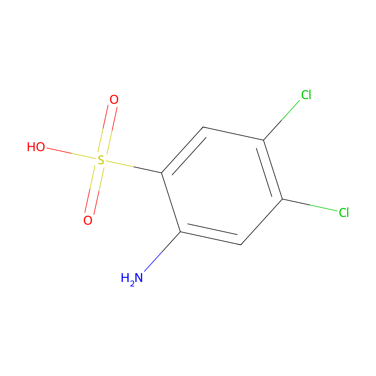 Benzenesulfonic acid, 2-amino-4,5-dichloro- molecular structure, CAS 6331-96-0