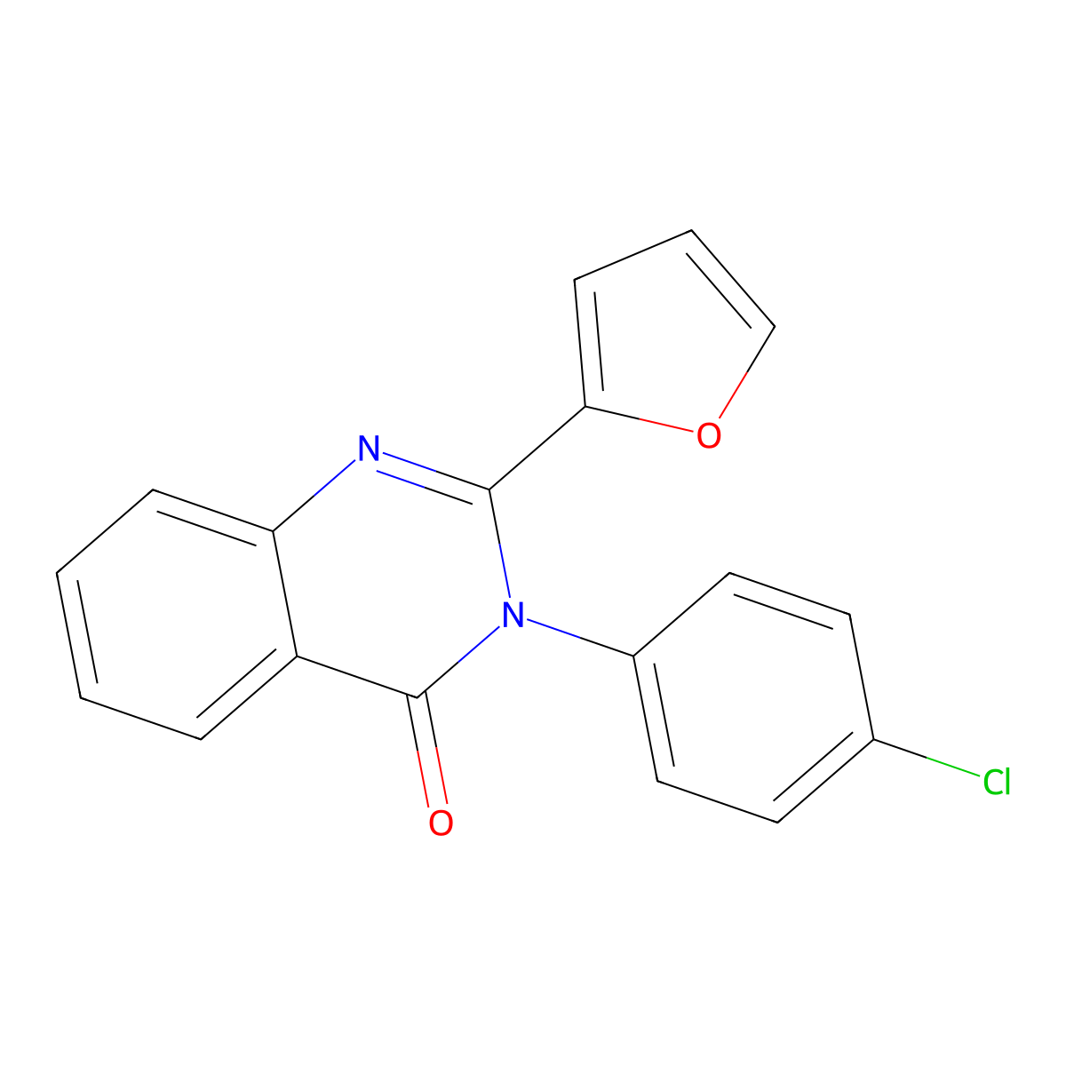 3-(4-Chlorophenyl)-2-(furan-2-yl)quinazolin-4-one molecular structure, CAS 63314-19-2