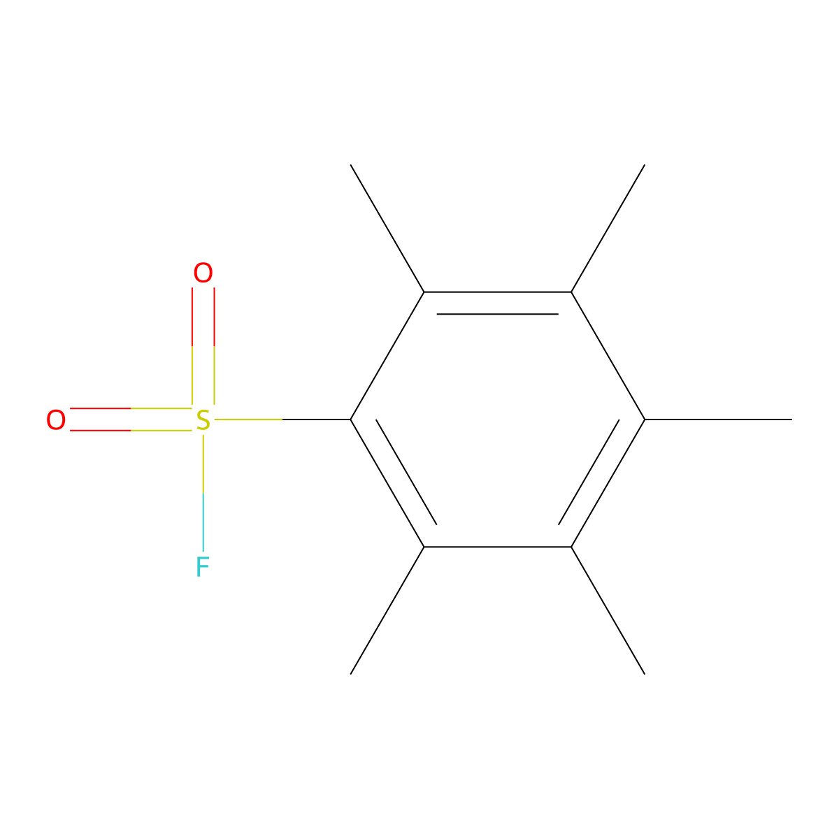 Pentamethylbenzene-1-sulfonyl fluoride molecular structure, CAS 63316-22-3