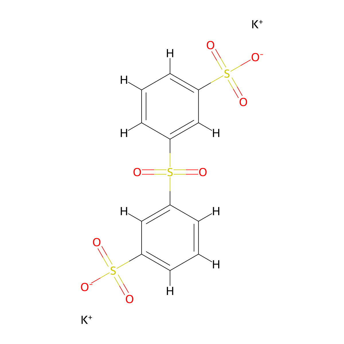 Benzenesulfonic acid, 3,3'-sulfonylbis-, potassium salt (1:2) molecular structure, CAS 63316-33-6