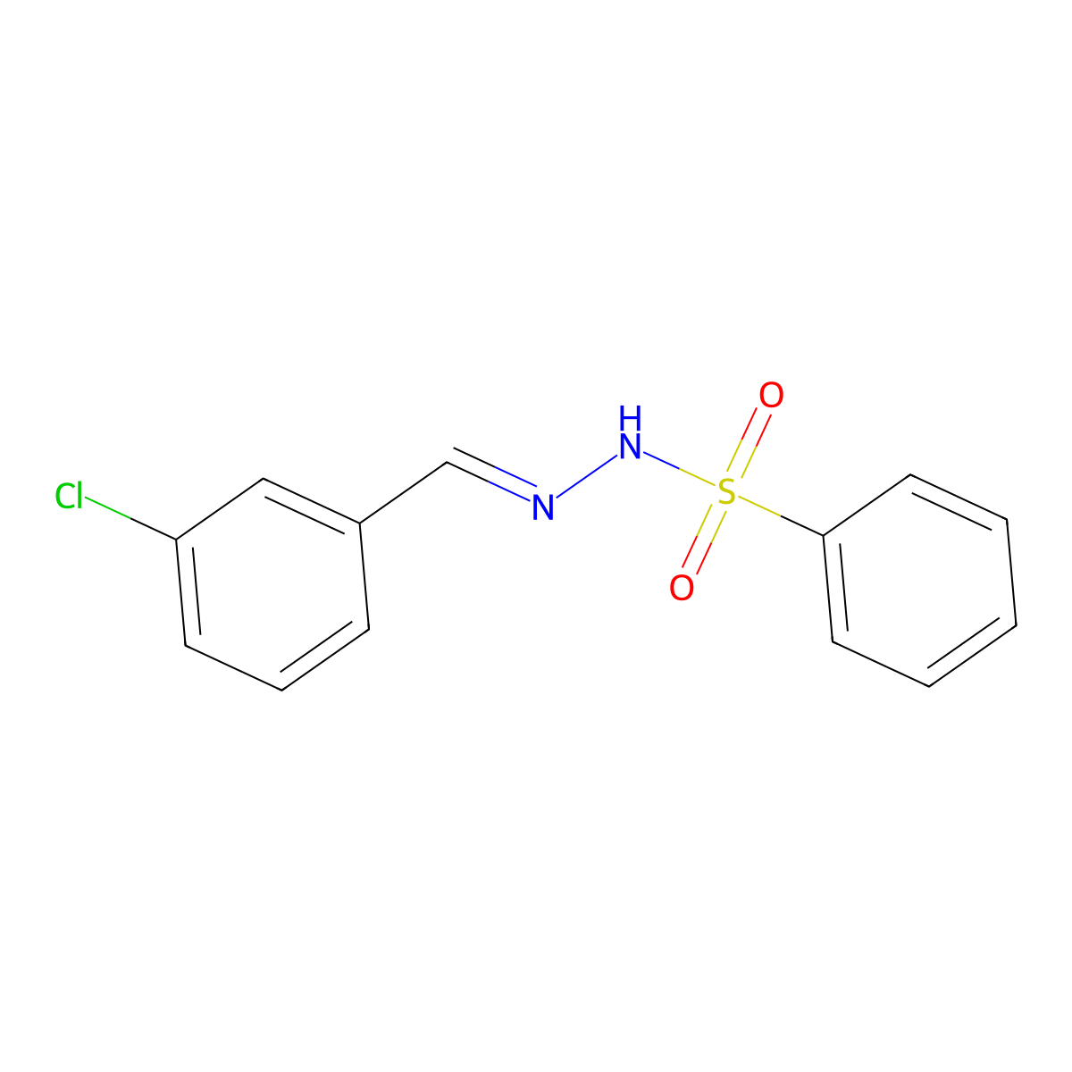 N'-[(E)-(3-chlorophenyl)methylidene]benzenesulfonohydrazide molecular structure, CAS 63316-57-4
