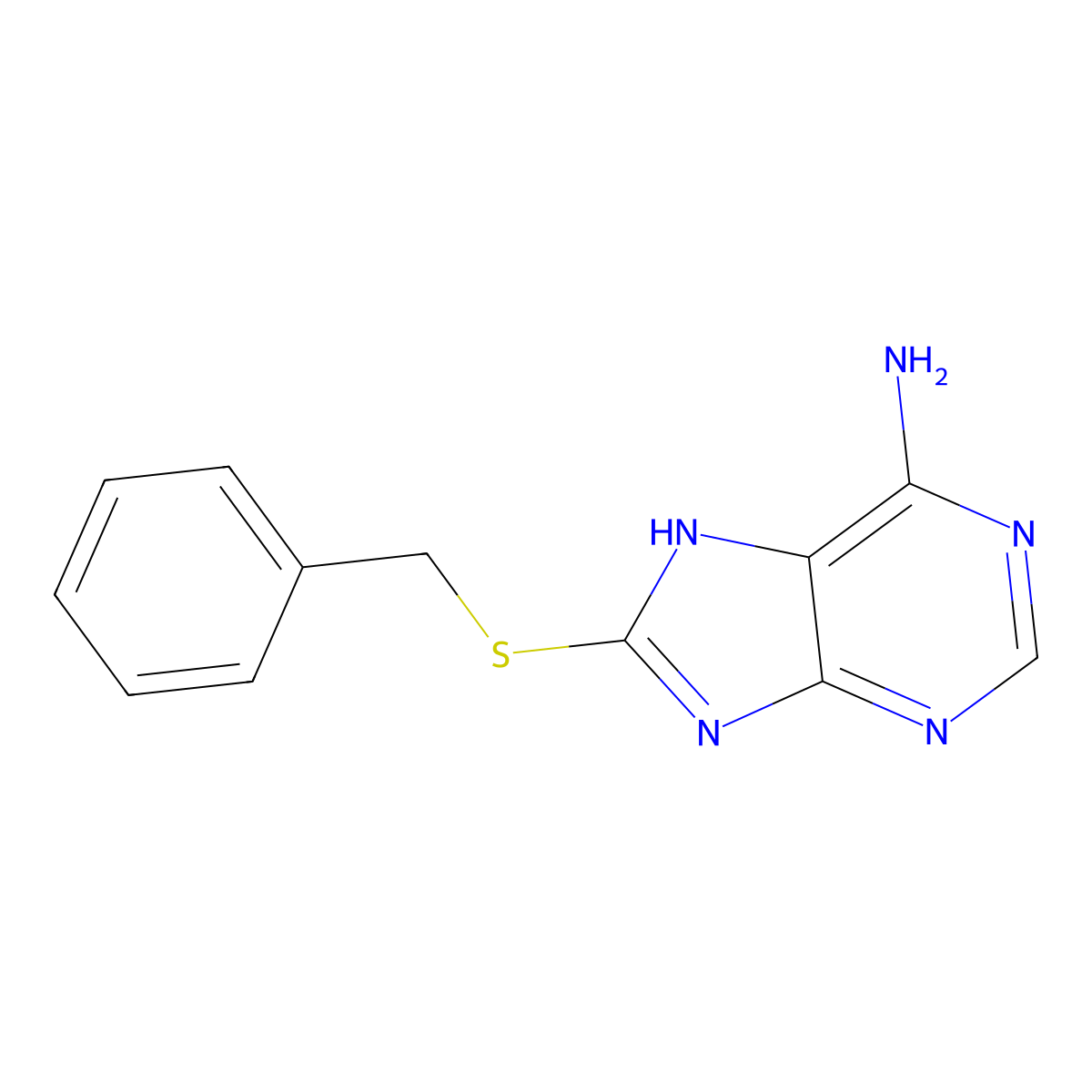 8-benzylsulfanyl-7H-purin-6-amine molecular structure, CAS 6332-12-3