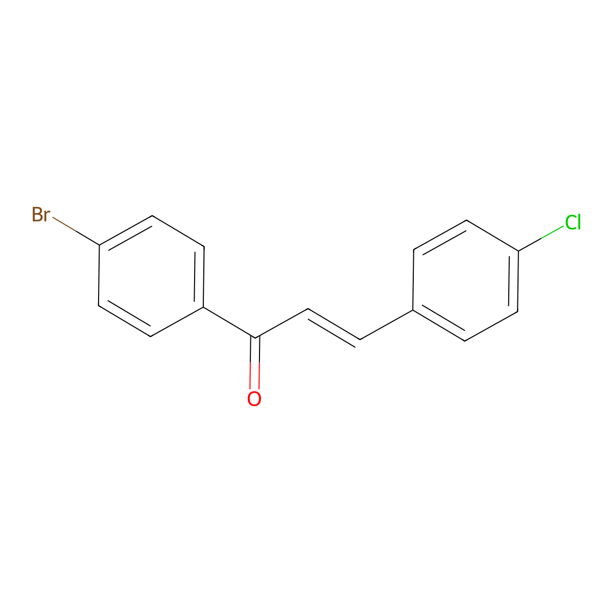 4'-Bromo-4-chlorochalcone molecular structure, CAS 6332-22-5