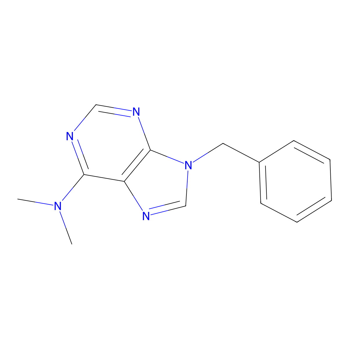 9-Benzyl-6-dimethylaminopurine molecular structure, CAS 6332-42-9