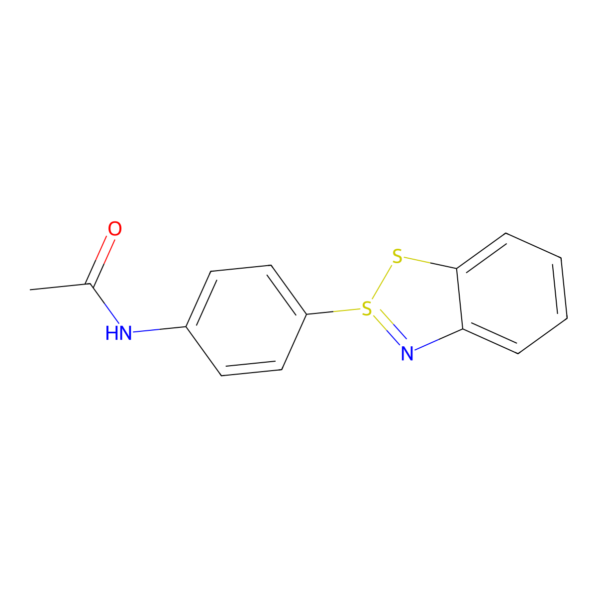 Acetamide, N-(4-(2lambda(4)-1,2,3-benzodithiazol-2-yl)phenyl)- molecular structure, CAS 6332-80-5