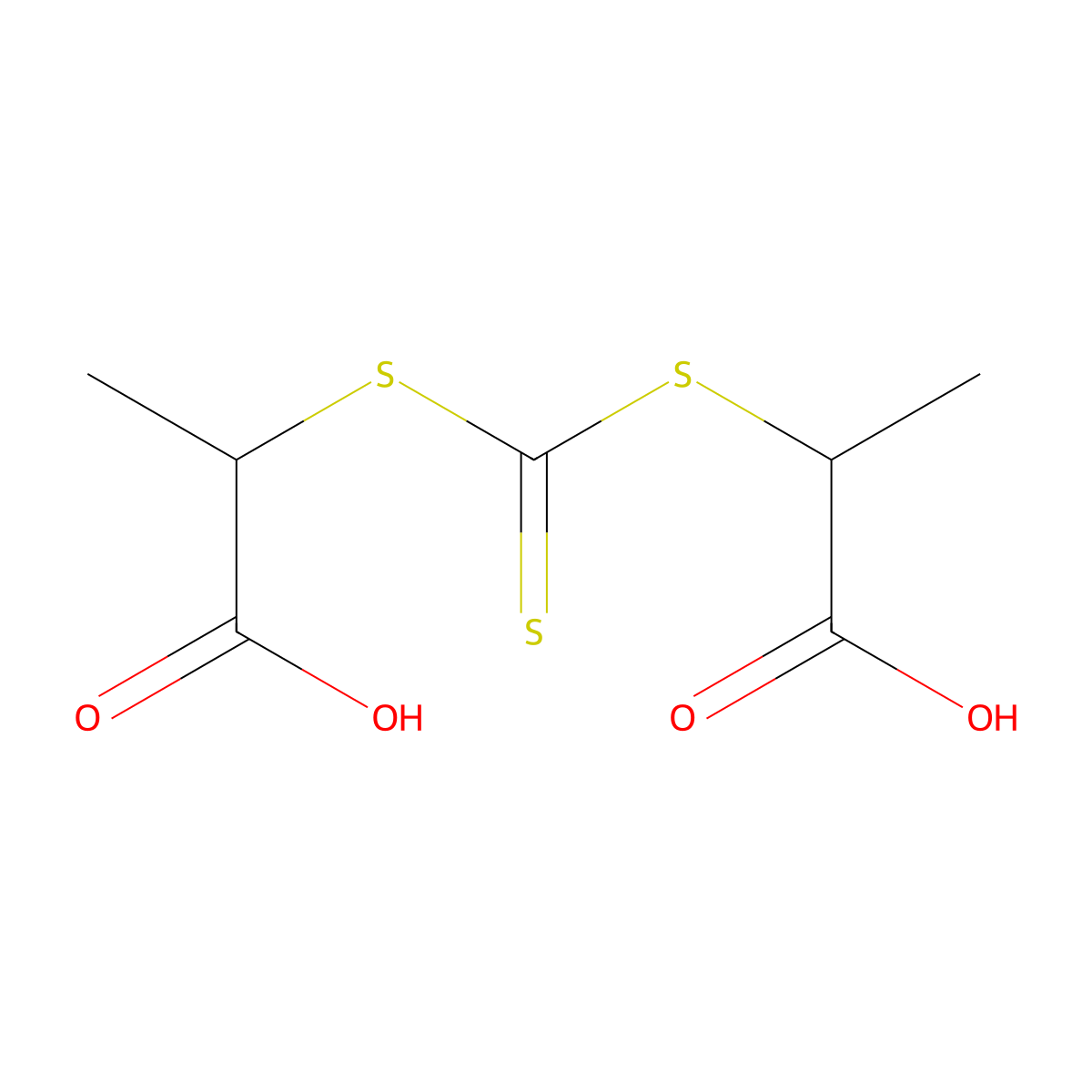 2-(1-Carboxyethylsulfanylcarbothioylsulfanyl)propanoic acid molecular structure, CAS 6332-91-8