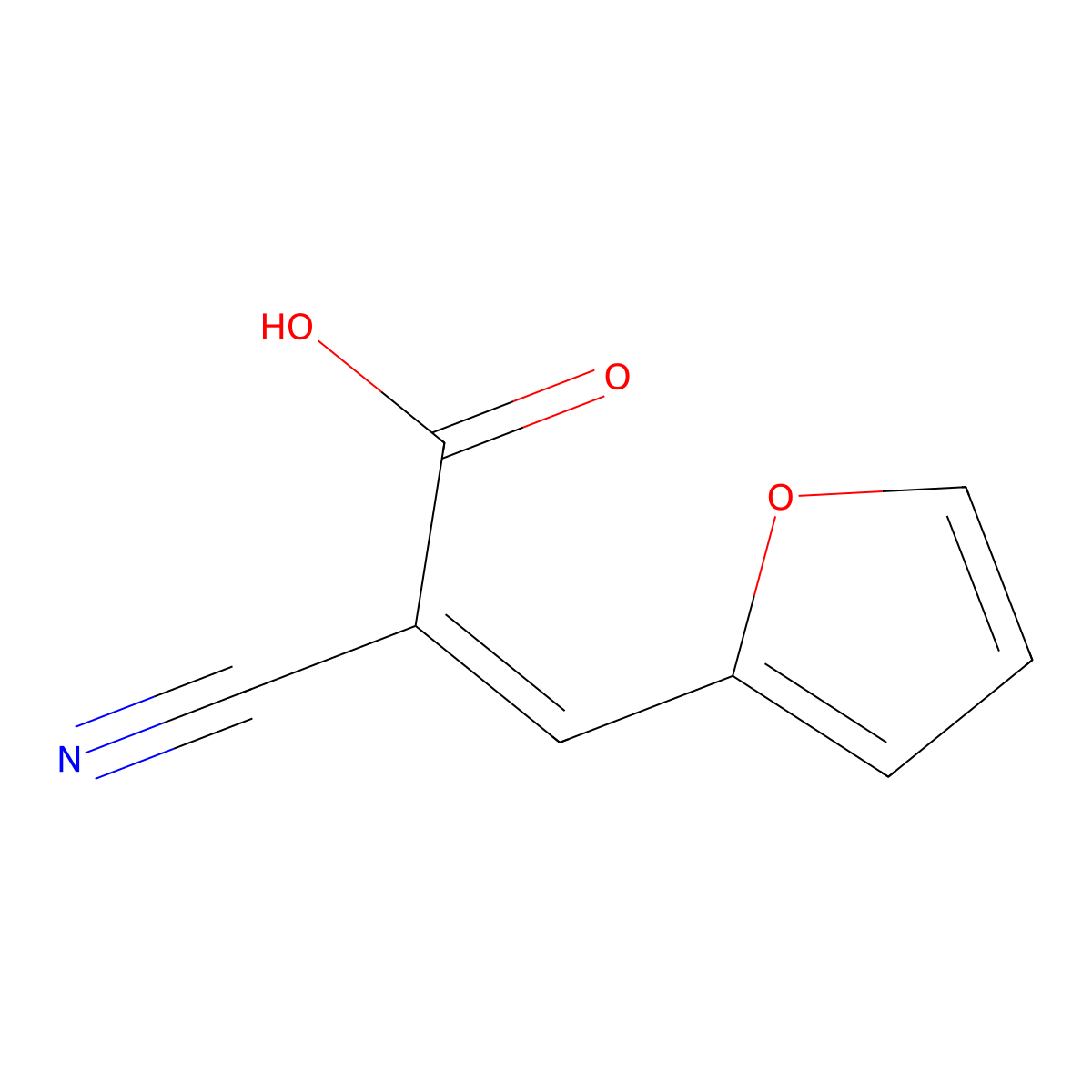 2-Cyano-3-(furan-2-yl)prop-2-enoic acid molecular structure, CAS 6332-92-9