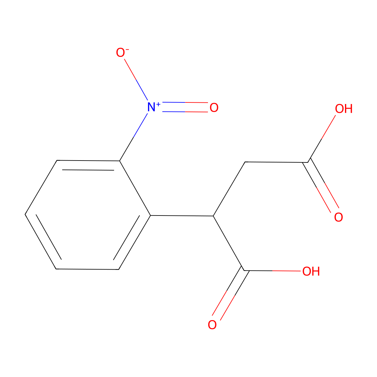 2-(2-Nitrophenyl)butanedioic acid molecular structure, CAS 6332-94-1