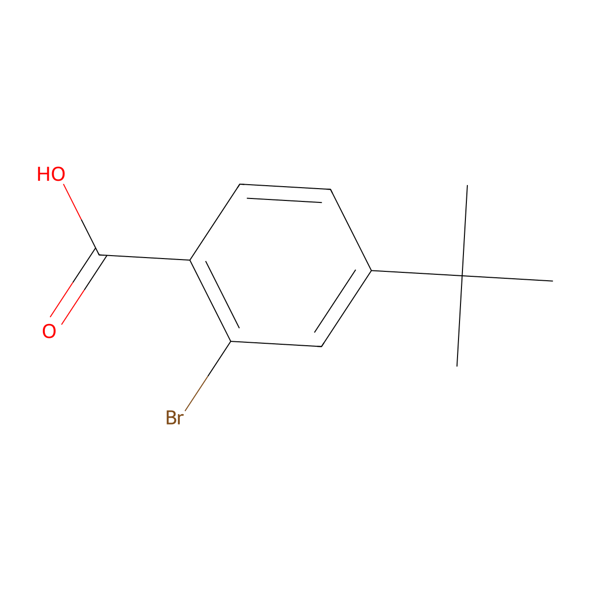 2-Bromo-4-tert-butylbenzoic acid molecular structure, CAS 6332-96-3