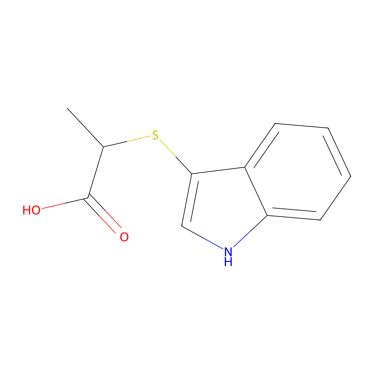 2-(1H-Indol-3-ylsulfanyl)-propionic acid molecular structure, CAS 63321-71-1