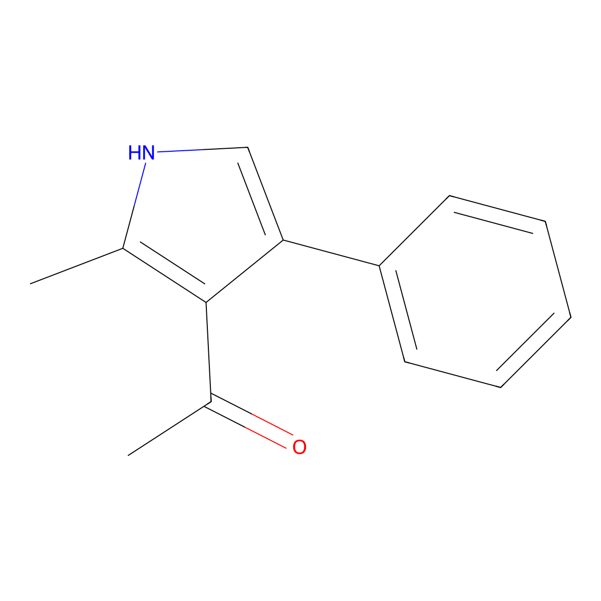 1-(2-methyl-4-phenyl-1H-pyrrol-3-yl)ethanone molecular structure, CAS 63324-73-2