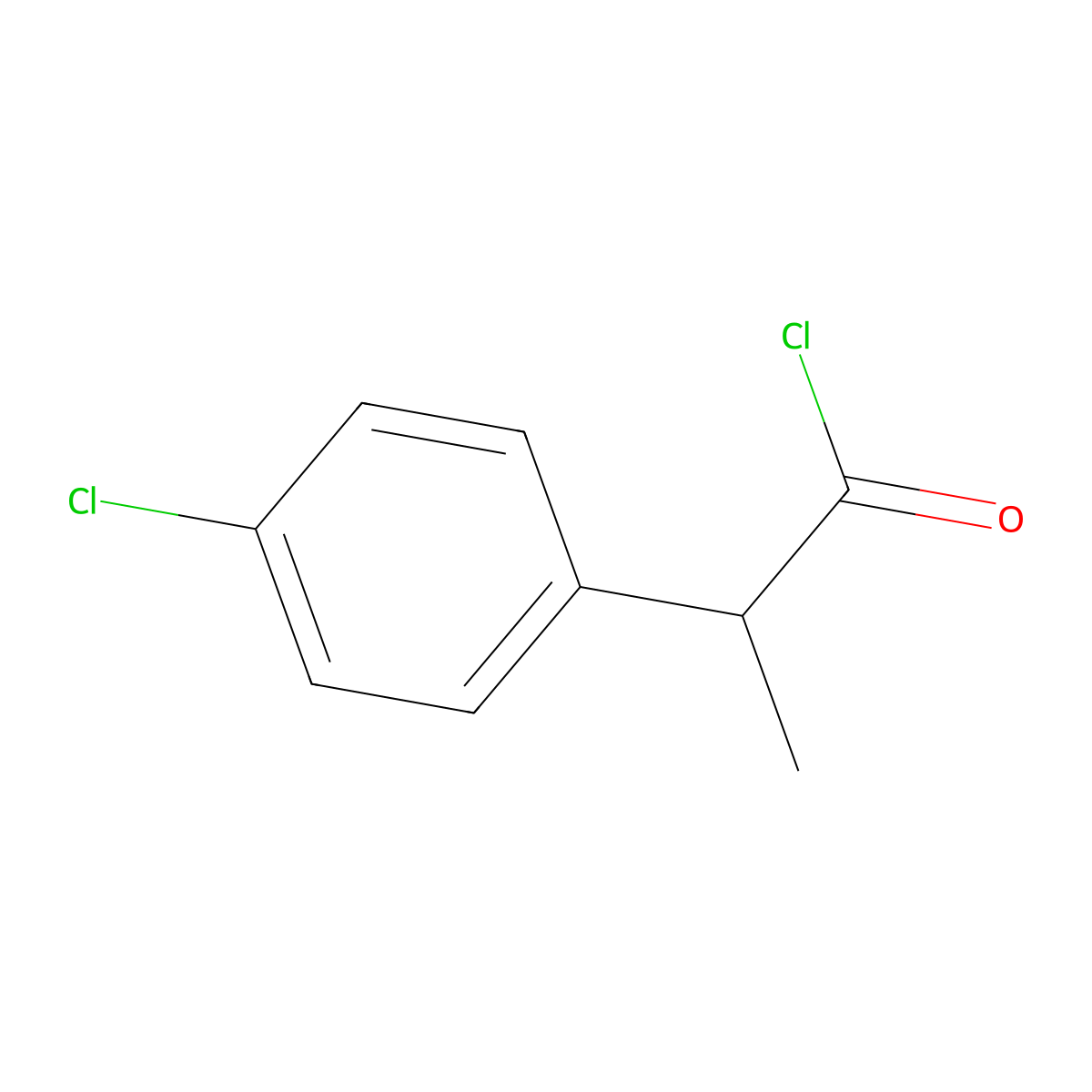 2-(4-Chlorophenyl)propanoyl chloride molecular structure, CAS 63327-24-2