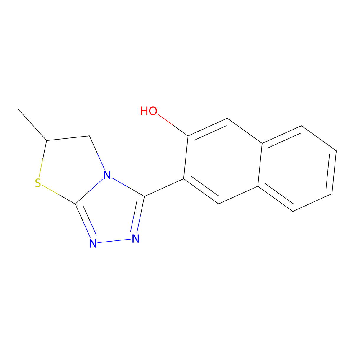 3-(6-Methyl-5,6-dihydro[1,3]thiazolo[2,3-c][1,2,4]triazol-3-yl)-2-naphthol molecular structure, CAS 633279-74-0
