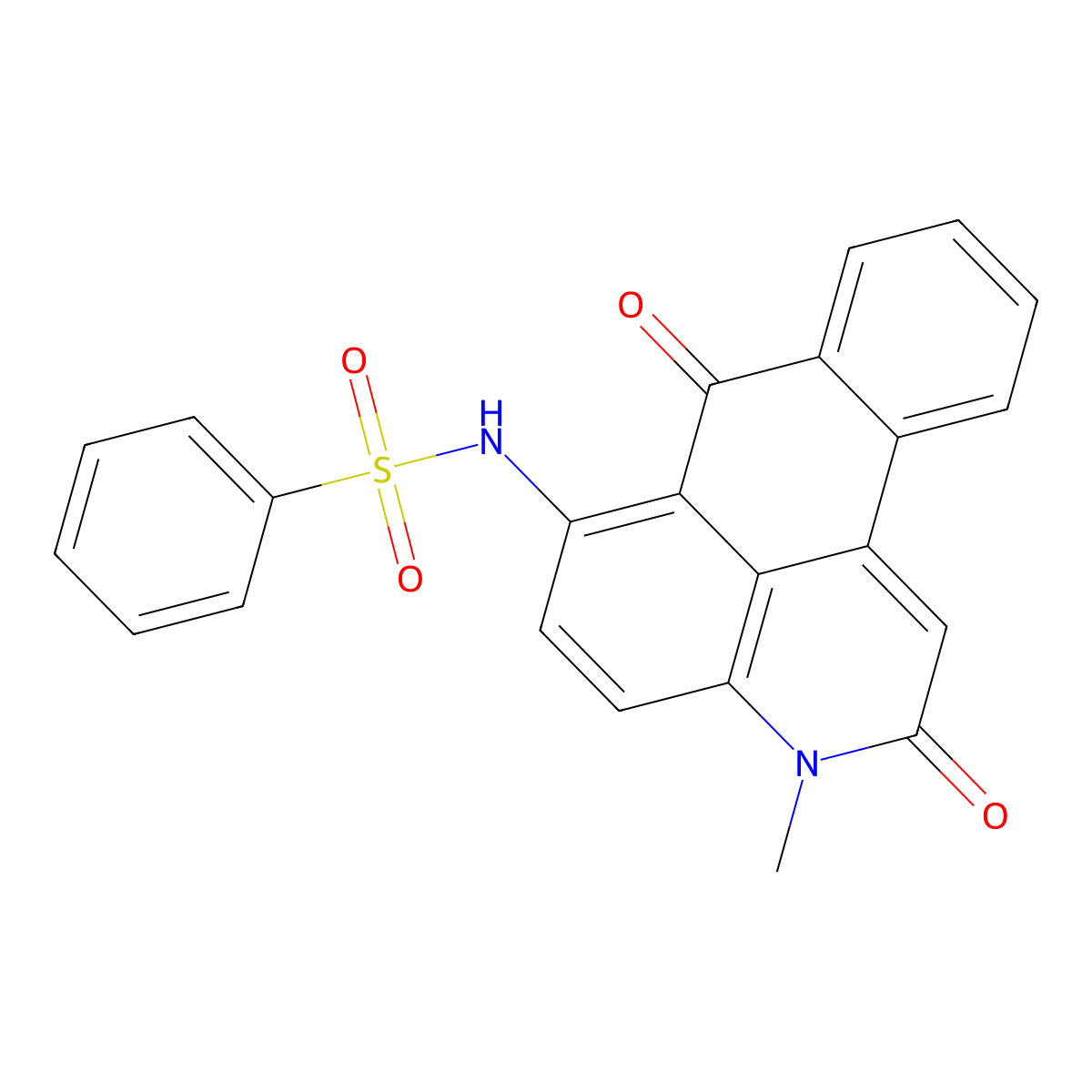 N-(3-methyl-2,7-dioxo-2,7-dihydro-3H-naphtho[1,2,3-de]quinolin-6-yl)benzenesulfonamide molecular structure, CAS 633279-99-9